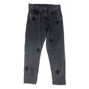 ElevenParis Beleo Black Embroidered Spade Denim Jeans Sz 30